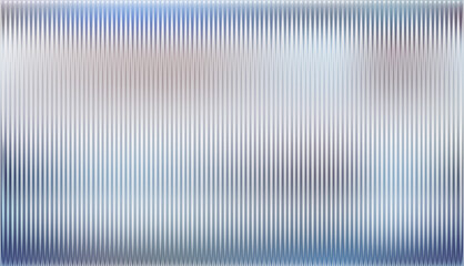 Vector ribbed glass texture background. Blue white grey purple ribbed glass. Mesh gradient. acrylic ribbed bath surface. Reeded glass background semitransparent overlay. Bath wall window