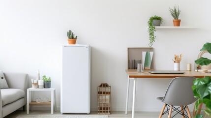 office fridge white background