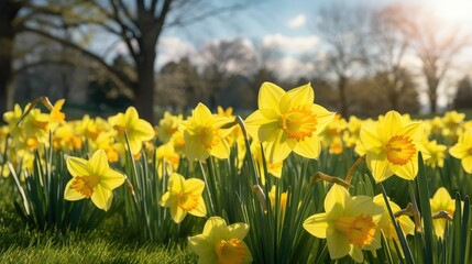 daffodils spring growth