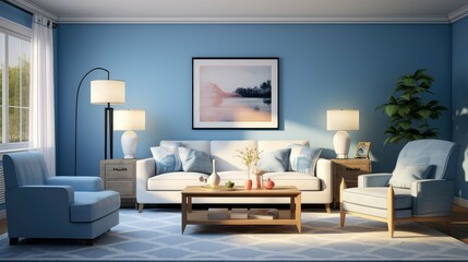 cozy blue interior design