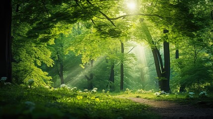 Obraz premium lush green background banner