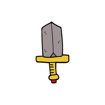 cartoon doodle jeweled dagger