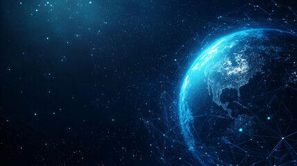Obraz premium Planet earth rotating in space showing north and south america with network connections conveying a technological concept