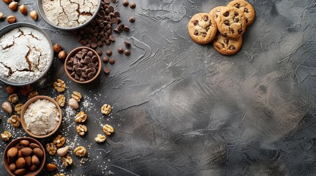 Minimalist Background: Delicious Chocolate Cookie Illustration for Sweet Desserts and Holiday Celebrations