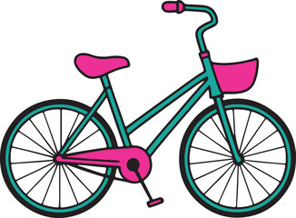 Bicycle vector art illustration on a white background