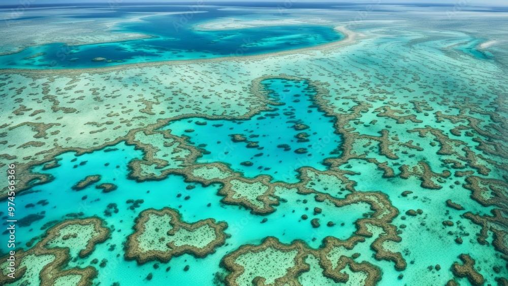 Wall mural coral reef in the sea