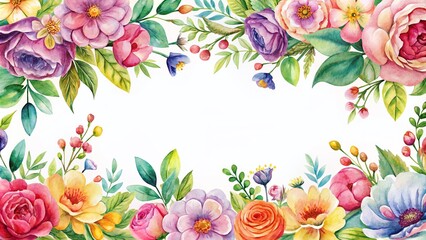 floral watercolour border