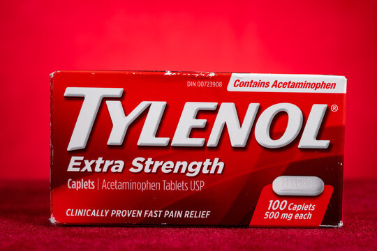 Zhongshan,China-May 13, 2023:box of tylenol caplets.