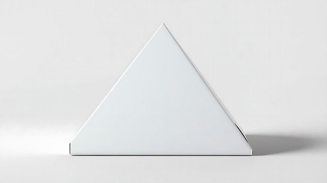 White Triangle Cardboard Box Mockup On White Background