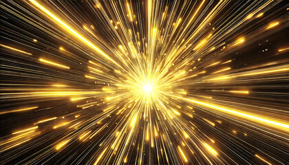 集中線と黄色い光の放射線エフェクト4