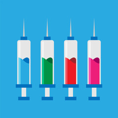 Illustration of an injectable vector flat in a hospital. Health illustration