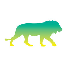 The silhouette of a lion. Original vector illustration in vintage style.
