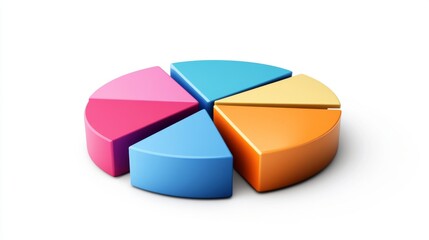 Obraz premium A financial analysis presentation featuring a series of pie charts comparing different fiscal periods, with clear and colorful segments shown against a white backdrop.