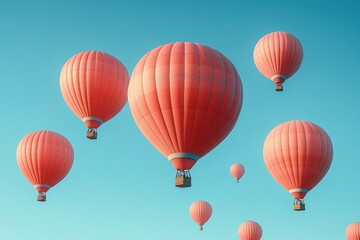 Obraz premium Balloons flying high in a clear blue sky