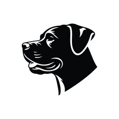 Fototapeta premium Dogs silhouette collection. Vector illustration of funny cartoon different breeds dogs in trendy flat style. Isolated on white.