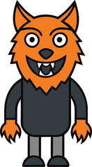 A werewolf cartoon vector for Halloween