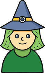 A witch cartoon vector for Halloween