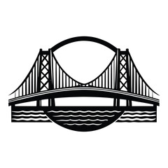 Bridge Icon Logo Style Silhouette Vector Modern