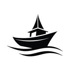 Sailboat Silhouette Icon Vector Design Modern Logo