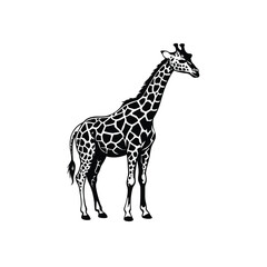 Fototapeta premium Simple Giraffe Silhouette Logo Vector Design with a Clean and Elegant Full Body Illustration