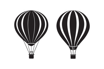 Hot air balloon silhouette vector illustration, Hot air balloon silhouette vector, Hot air balloon silhouette PNG 