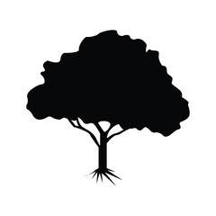Ilustration of tree and roots silhouette