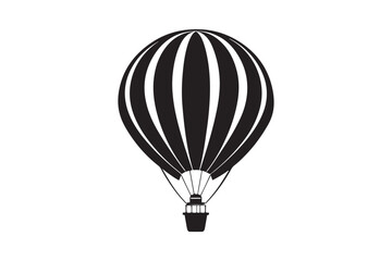 Naklejka premium Hot air balloon silhouette vector illustration, Hot air balloon silhouette vector, Hot air balloon silhouette PNG 
