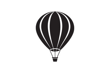 Naklejka premium Hot air balloon silhouette vector illustration, Hot air balloon silhouette vector, Hot air balloon silhouette PNG 
