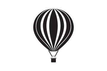 Hot air balloon silhouette vector illustration, Hot air balloon silhouette vector, Hot air balloon silhouette PNG 