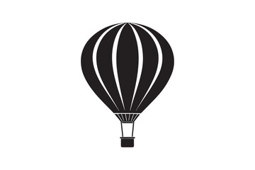 Naklejka premium Hot air balloon silhouette vector illustration, Hot air balloon silhouette vector, Hot air balloon silhouette PNG 
