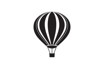 Obraz premium Hot air balloon silhouette vector illustration, Hot air balloon silhouette vector, Hot air balloon silhouette PNG 