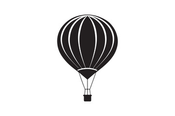 Obraz premium Hot air balloon silhouette vector illustration, Hot air balloon silhouette vector, Hot air balloon silhouette PNG 