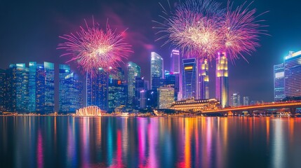New Year's Eve 2025: Fireworks Illuminate City Skyline with Cheers