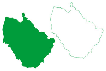 Rio Preto da Eva municipality (Amazonas state, Municipalities of Brazil, Federative Republic of Brazil) map vector illustration, scribble sketch Rio Preto da Eva map