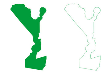 Rodelas municipality (Bahia state, Municipalities of Brazil, Federative Republic of Brazil) map vector illustration, scribble sketch Rodelas map