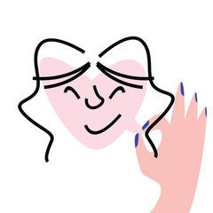 Hand Pulling Or Pinching Cheeks illustration