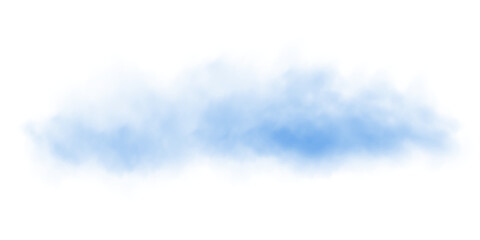 Fantastic blue smoke. Magic smoke. Smog cloud on podium or stage. Fog vapor over ground or water surface, magic haze. PNG.
