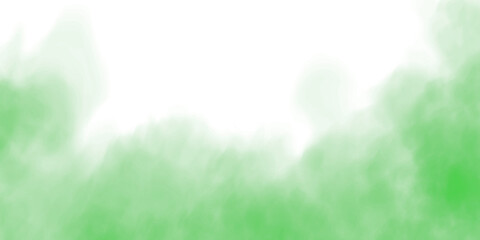 Fantastic green smoke. Magic smoke. Smog cloud on podium or stage. Fog vapor over ground or water surface, magic haze. PNG.  © Orange Sky