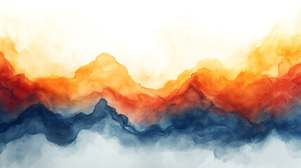 Abstract watercolor background in a minimalist style. Soft, fluid washes of color blend seamlessly