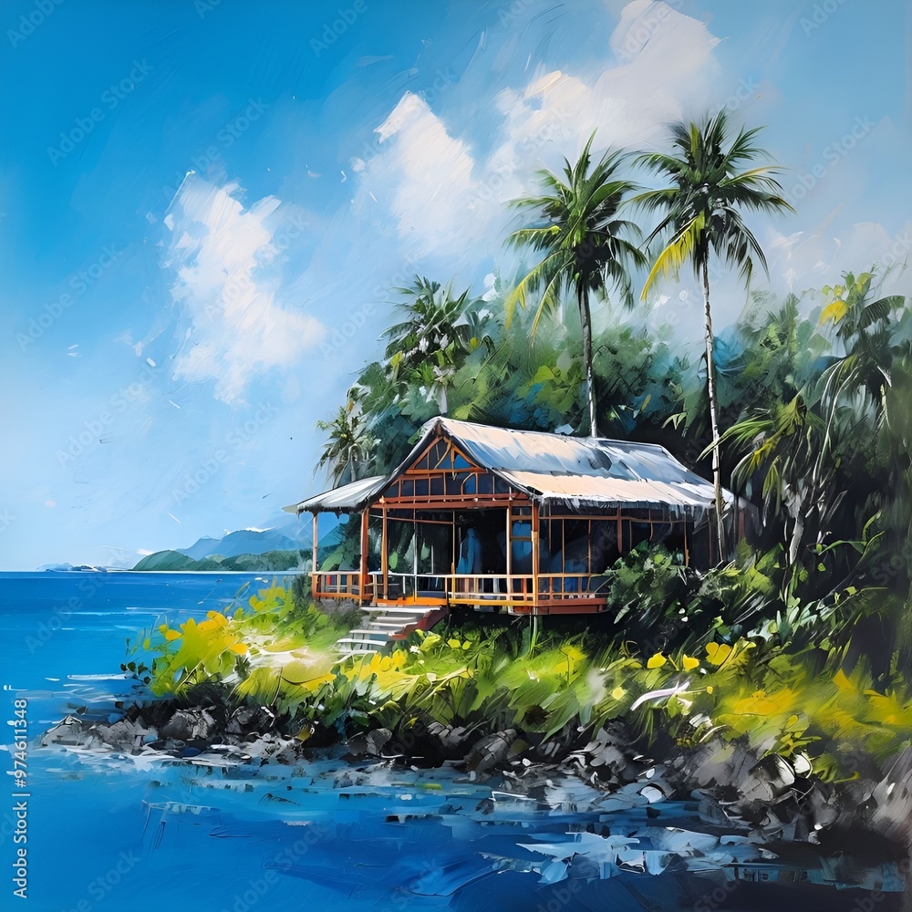 Canvas Prints island-architecture-outdoors-painting