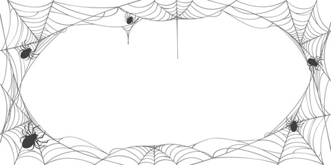 illustration of a spider web halloween frame, spider web vector eps