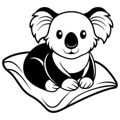 Download Cute Koala Lay On The Pillow Cartoon Vector Icon Illustration. Svg File For Design.