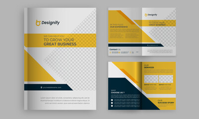 Magazine booklet Leaflet Flyer Corporate Creative Business Bi fold brochure design template	