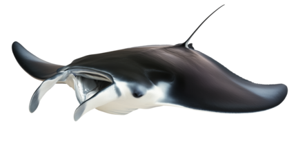 Manta Ray cartilaginous fish png isolated on transparent background