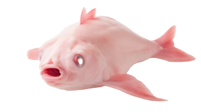 Blobfish deep sea fish png isolated on transparent background