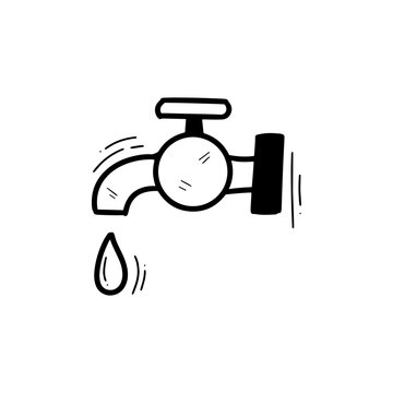 recommend clip art: Hand Drawn Water Tap Illustration. Doodle Vector. Isolated on White Background - EPS 10 Vector