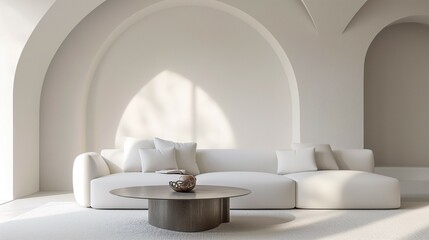 Modern white living room interior