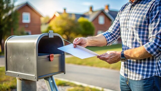 Voter Mailing Ballot at Mailbox