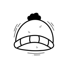 Hand Drawn Winter Hat Illustration. Doodle Vector. Isolated on White Background - EPS 10 Vector