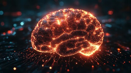 3D wireframe brain with subtle glowing nodes, symbolizing intelligence and psychological depth, modern aesthetic, [psychological], [intelligence]